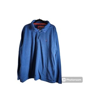 Company 81 Men's Fleece 1/4 zip size XXL blue with orange trim --extremely soft